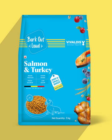 Salmon & Turkey Adult Dogs Food - Mini & Small Breed (1 kg)